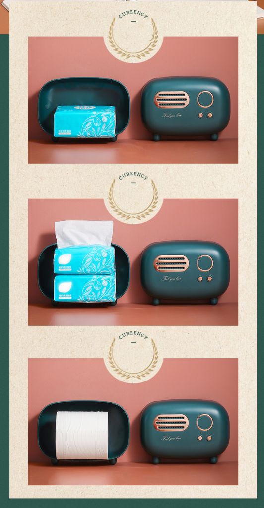 Hộp Đựng Khăn Giấy Hình Radio Cổ Điển