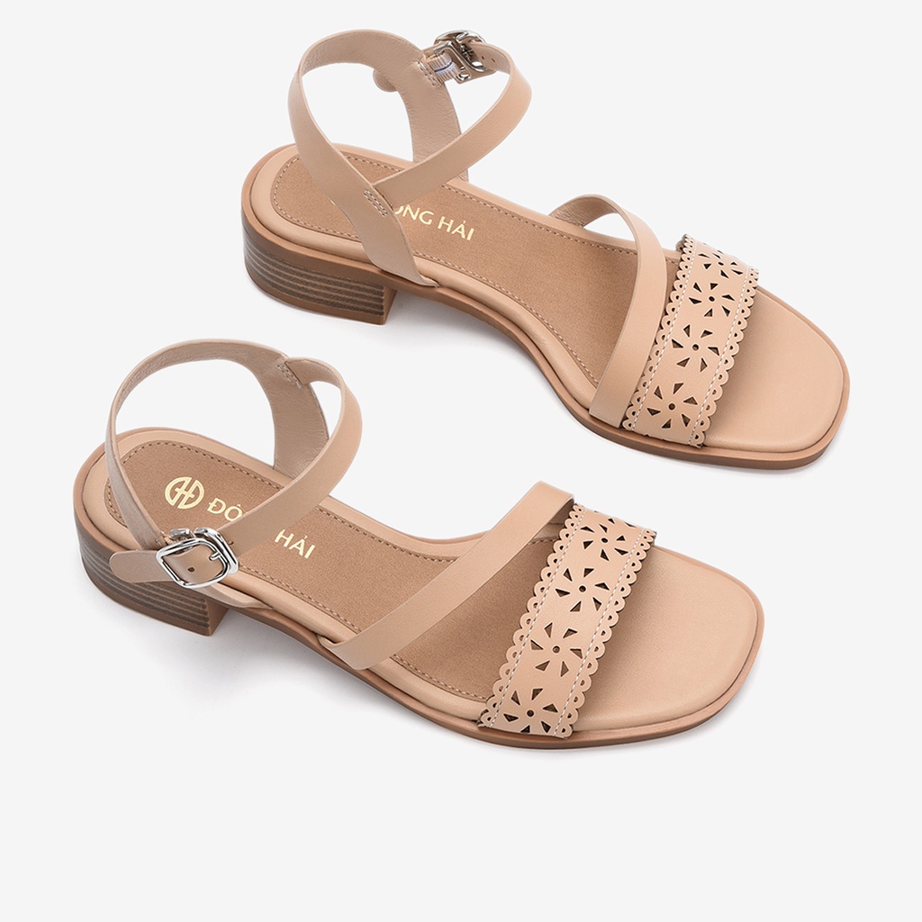 Giày sandal cao gót nữ Đông Hải gót vuông cao 3cm đế giả gỗ - S32B3