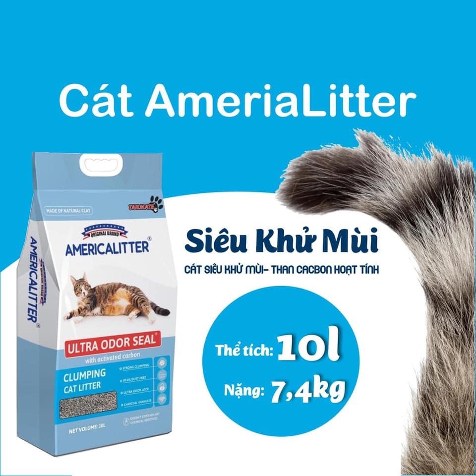 Cát vệ sinh America Litter 10l - Thức ăn cho mèo giá sỉ