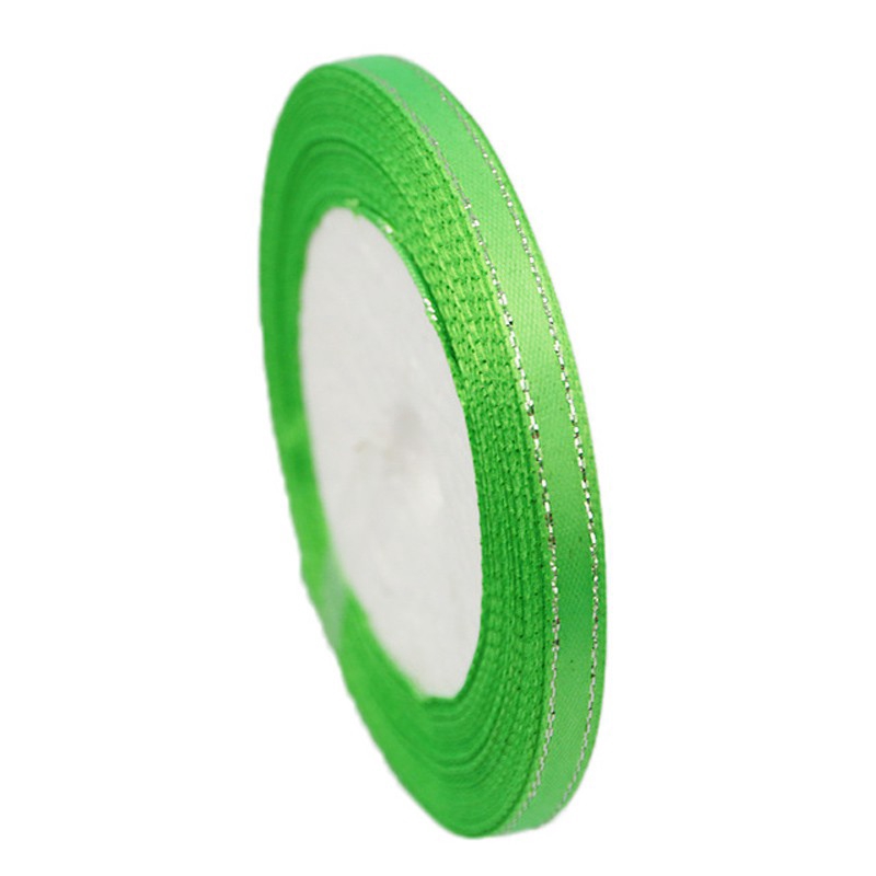 Cuộn dây ruy băng satin màu bạc 6mm dài 25 yard chất lượng cao