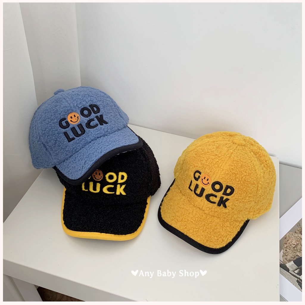 Nón mũ lưỡi trai trẻ em thêu chữ Good Luck cho bé trai và bé gái nhiều màu xinh yêu ❣❣