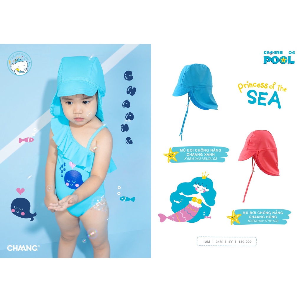 [CHÍNH HÃNG] Mũ bơi chống nắng pool Swimie trẻ em cao cấp Chaang