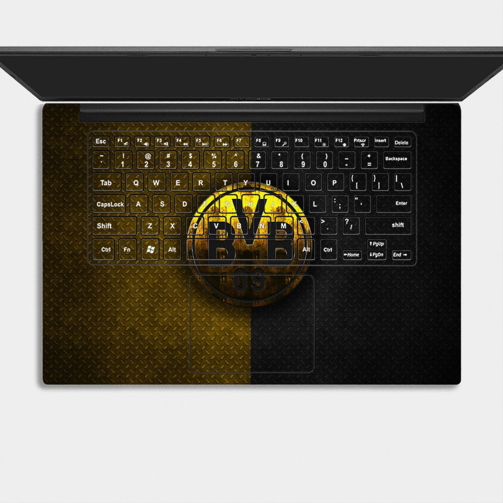 Bộ skin dán laptop mẫu Logo Dortmun / Có mẫu decal dán cho tất cả các hãng máy tính