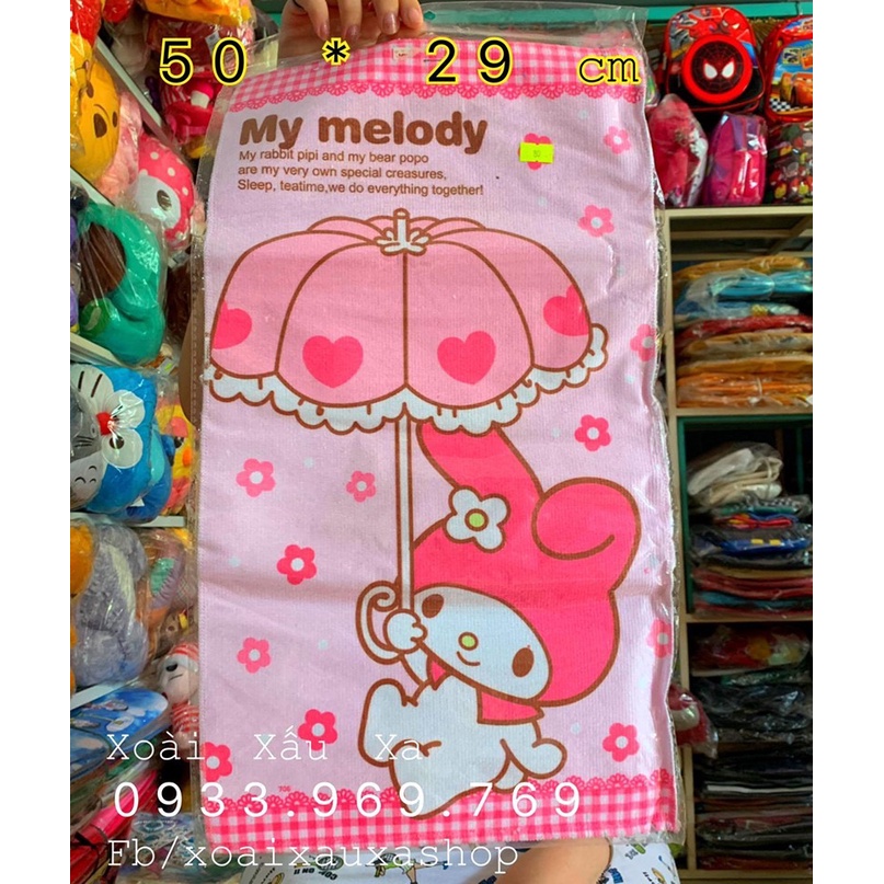 Khăn mặt hoạt hình Đoraemon,Kitty, Thỏ hồng Melody dễ thương đáng yêu  50*29cm