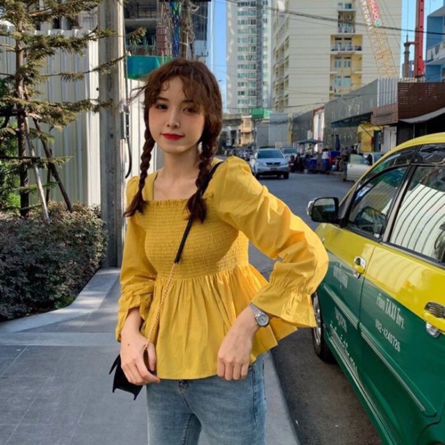 Áo nhún kiểu xinh xắn (hình chụp thật riêng áo)