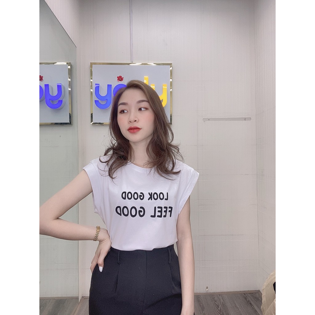 Áo thun nữ YODY in Look good feel good phông nữ cotton mềm mịn TSN3994 | BigBuy360 - bigbuy360.vn