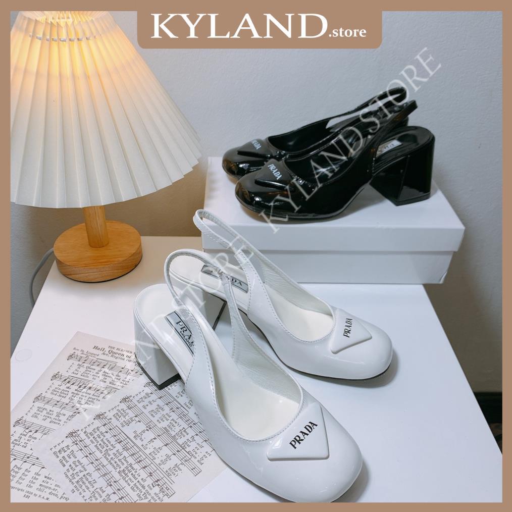 Giày cao gót vuông bít mũi 7 phân cao cấp P RA,Sandal cao gót vuông bít mũi 7 phân cao cấp KYLAND.STORE