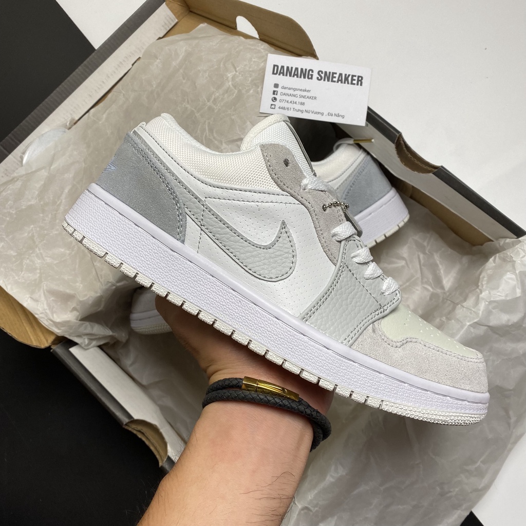 Giày sneaker Jordan 1 Low Paris (Jd1 cổ thấp xám trắng) - GIAY DANANG | Phiên bản 1:1 chuẩn