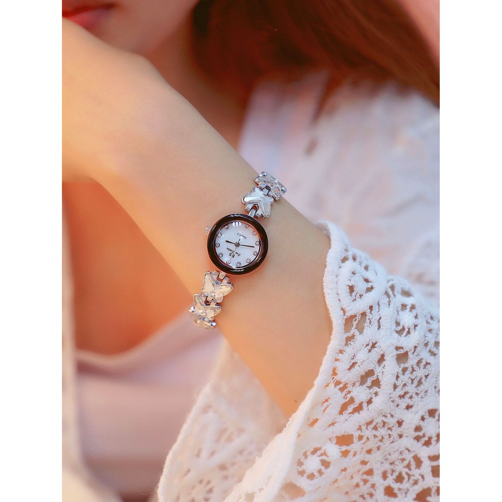 Đồng hồ nữ đính đá chính hãng Bee Sister phong cách Hàn Quốc - dây kim loại đính đá cao cấp | BigBuy360 - bigbuy360.vn
