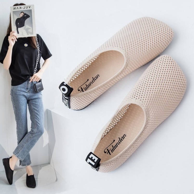 Giày đế bằng dạng lưới thoáng khí thời trang mùa hè 2020 mới cho nữ