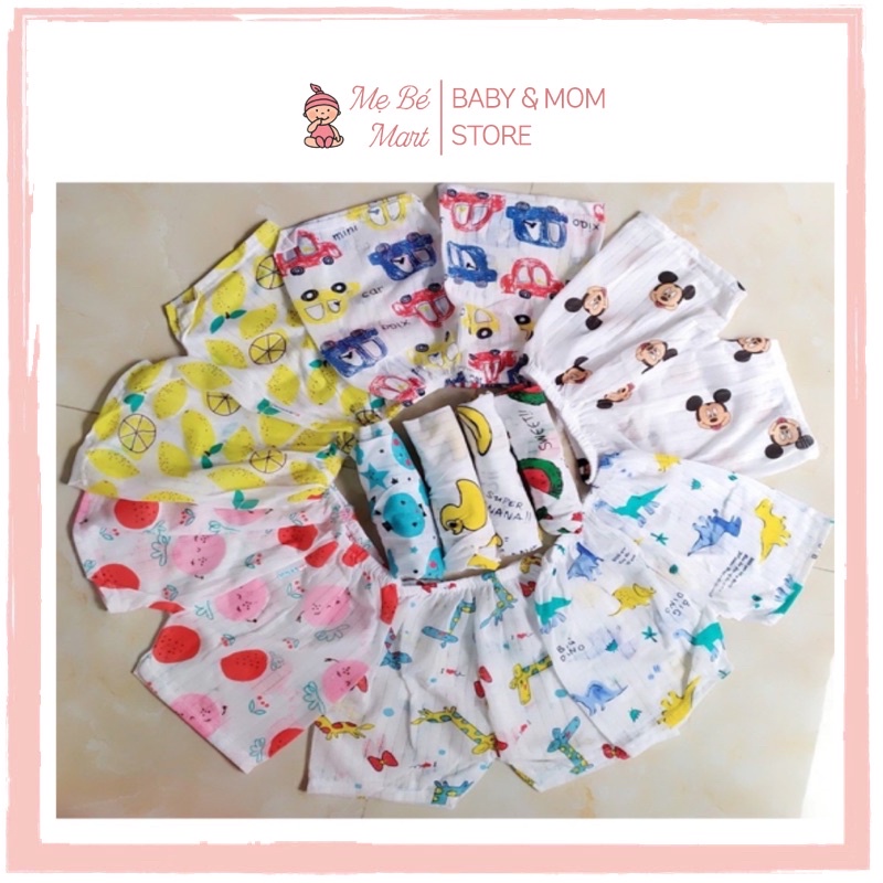 Quần Đùi Cotton Giấy Mỏng Nhẹ Cho Bé Từ Sơ Sinh Đến 14Kg