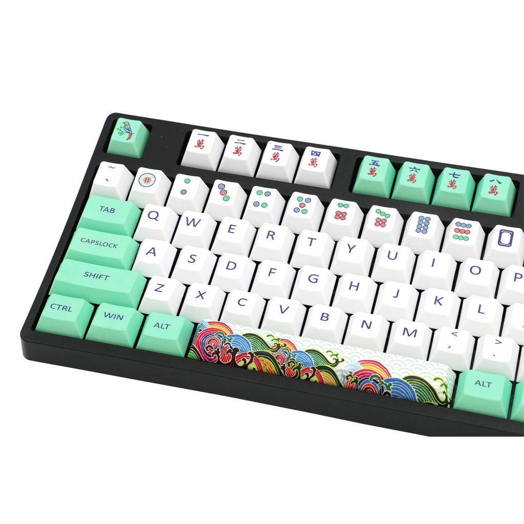 ✵✿Tinh hoa Trung Quốc Mahjong keycap chim thần PBT thăng hoa năm mặt độ cao ban đầu keycap bàn phím cơ bộ nhỏ