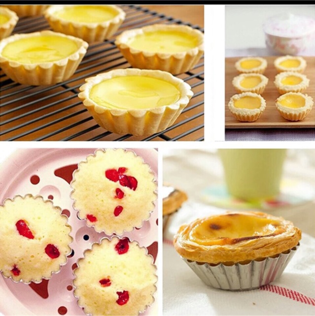 [Re VO Dich]Khuôn tart  7cm và 10cm không han gỉ (10 chiếc)