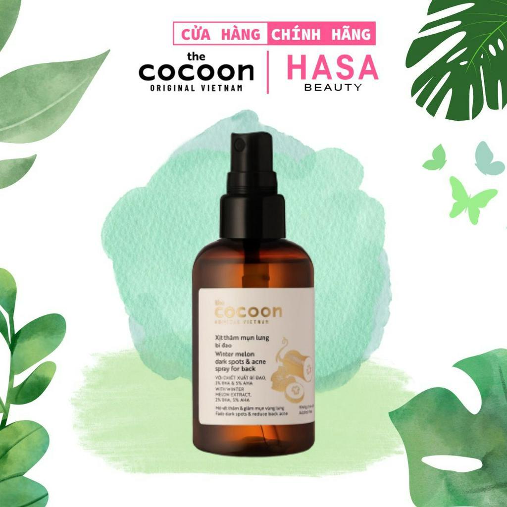 Xịt thâm mụn lưng bí đao Cocoon, giảm thâm mụn, mịn màng da 140ml