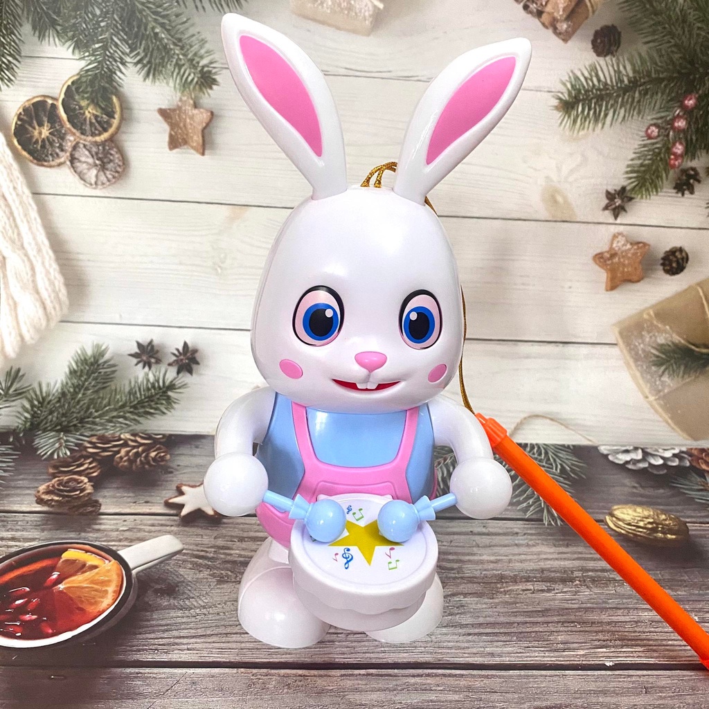 Đồ Chơi Đèn Lồng Thỏ con gõ trống nhảy múa vui nhộn theo nhạc Bunny dance