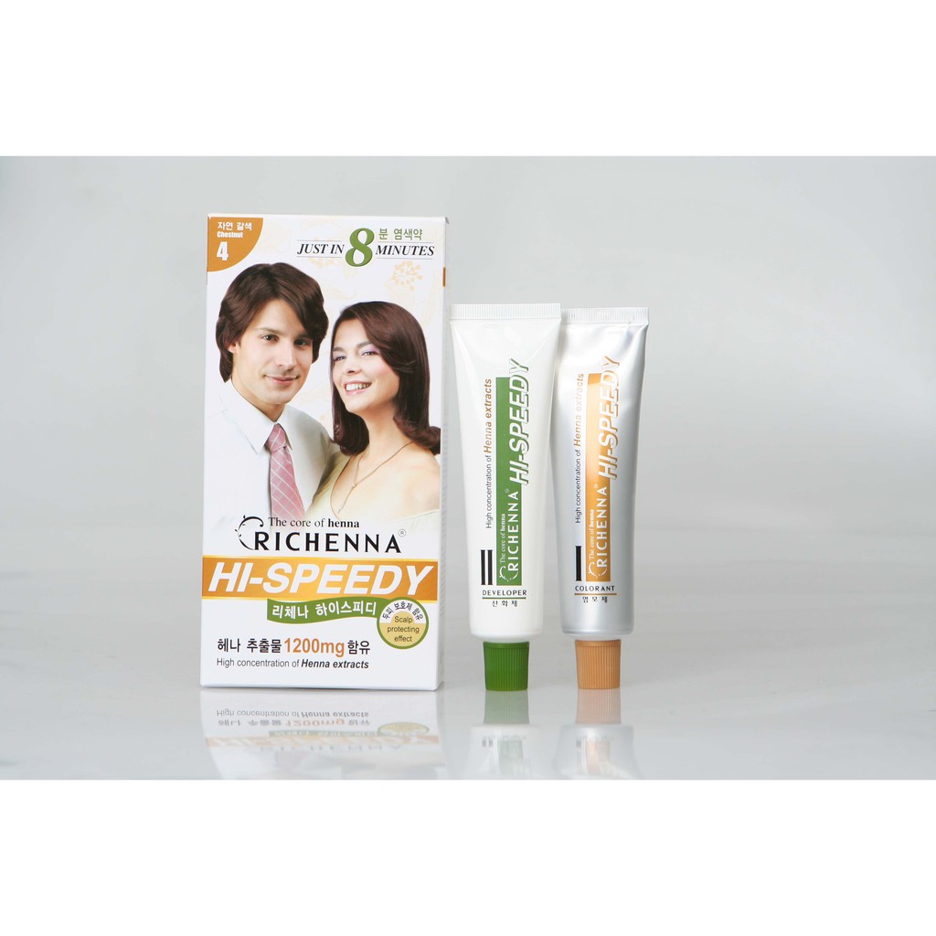 Combo 4 hộp thuốc tóc Richenna 60/60g (tùy chọn màu)
