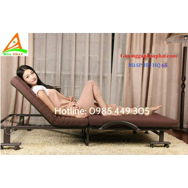 Giường gấp Hàn Quốc rộng 65cm có bánh xe di chuyển khuyến mại ga, túi phủ chống bụi (HQ65) | BigBuy360 - bigbuy360.vn