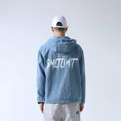 Áo khoác JEAN có mũ năng động Unisex