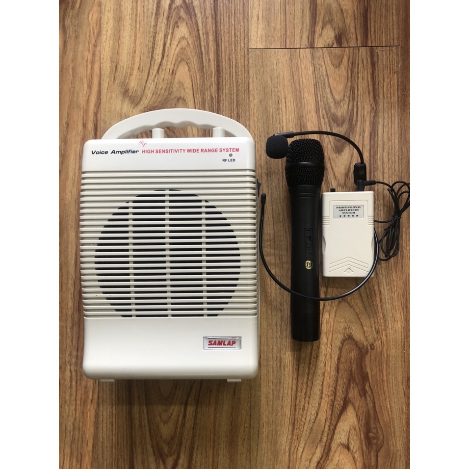 Máy Trợ Giảng Không Dây SAMLAP Kèm 3 Mic không dây: 1 mic cài áo + 1 mic cài đầu + 1 mic cầm tay