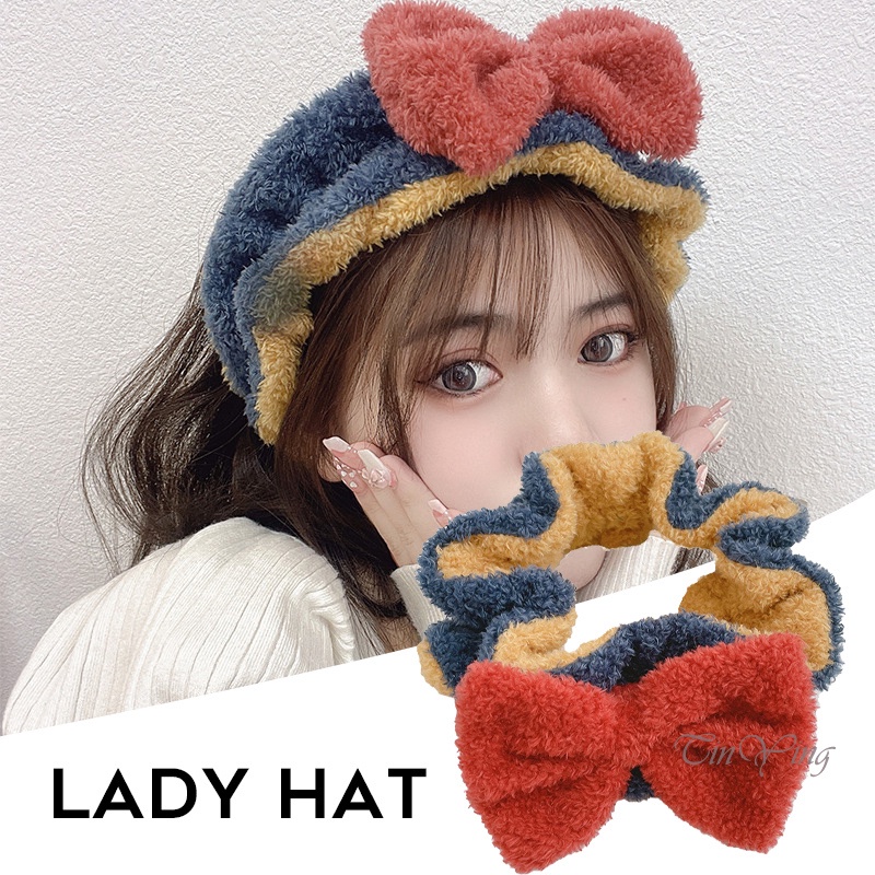 GETNOIVAS Băng đô mềm co giãn đính nơ thiết kế đơn giản thanh lịch cho nữ