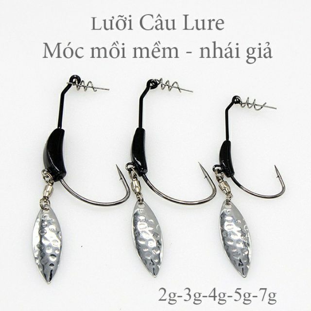 Lưỡi câu lure, lưỡi đa năng chuyên móc mồi mềm có thìa