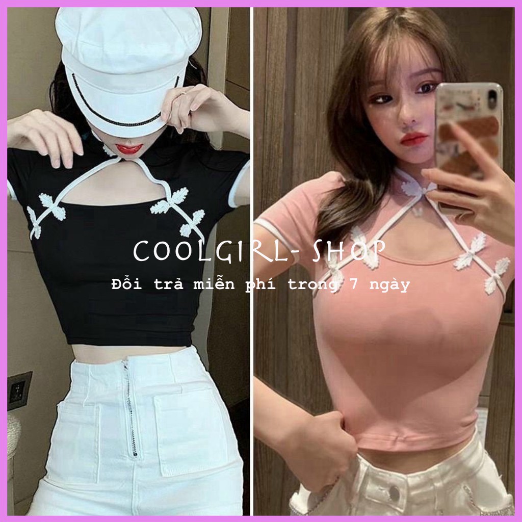 Áo croptop cổ tàu thun borip cao cấp / áo tàu/ áo trung quốc