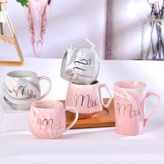 Cốc sứ,ly sứ cao cấp vân đá mr mrs - dung tích 350ml & 450ml