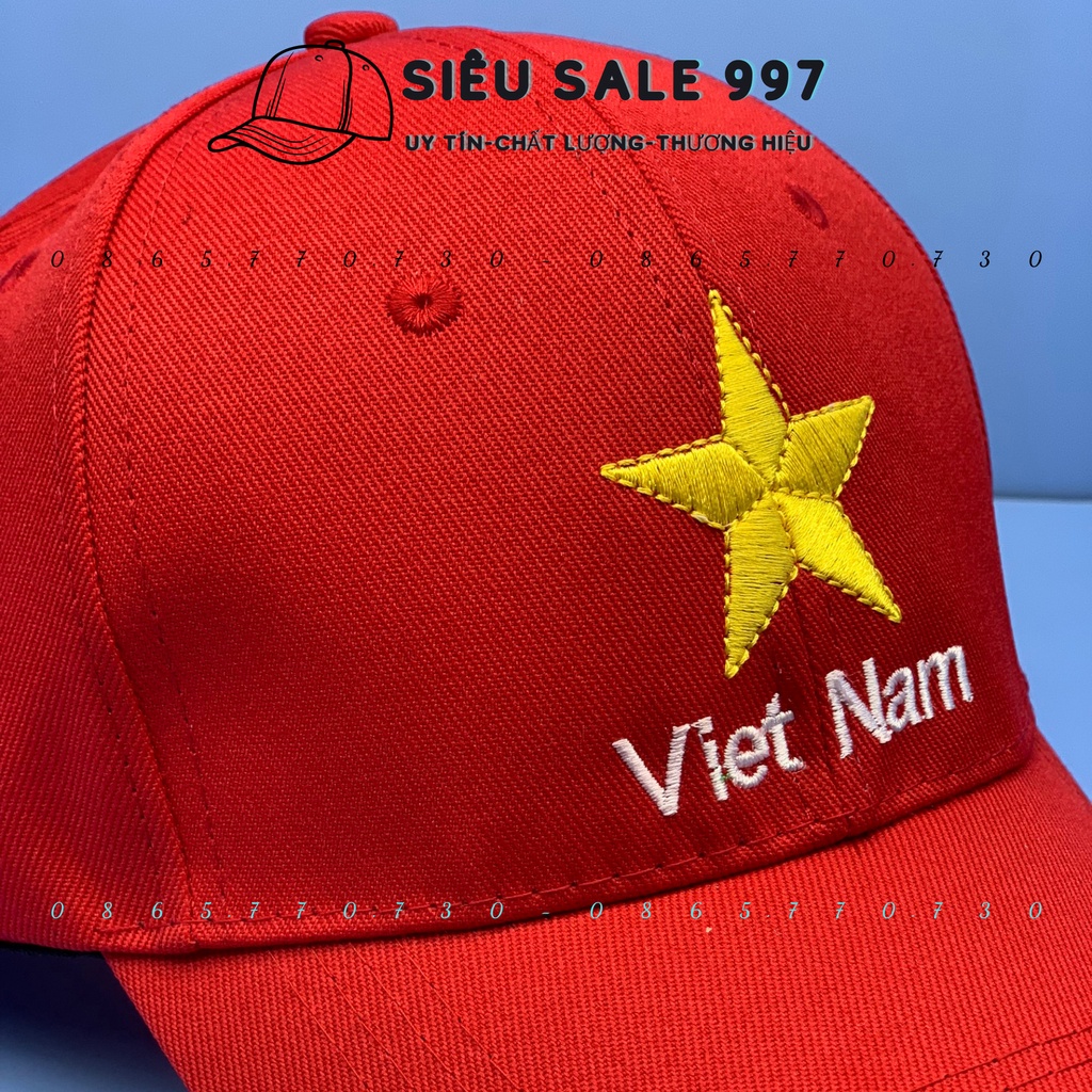 NÓN KẾT THÊU NGÔI SAO VIỆT NAM KHÓA DÁN FORM ĐẸP