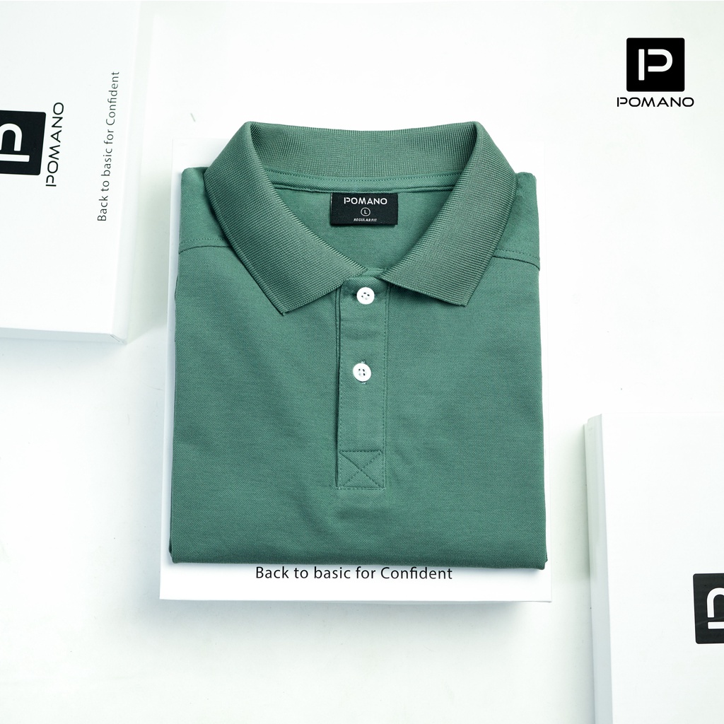 Áo thun POLO nam cổ bẻ vải cá sấu Cotton xuất xịn, thiết kế phong cách sang trọng lịch lãm Cốm POMANO