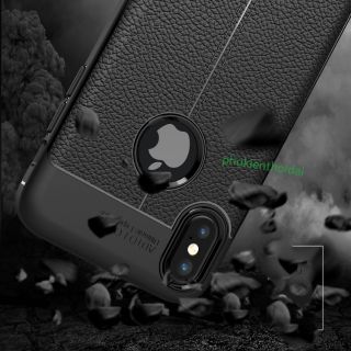 Iphone x ốp lưng chống sốc vân da cao cấp