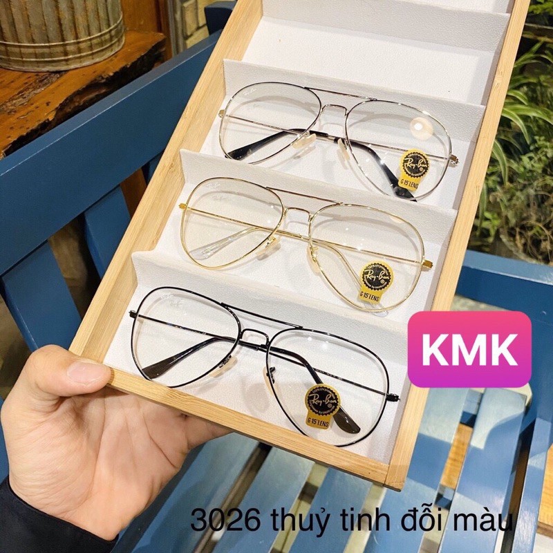 Kính mát rayban đổi màu , tròng thủy tinh , nam nữ đều hợp