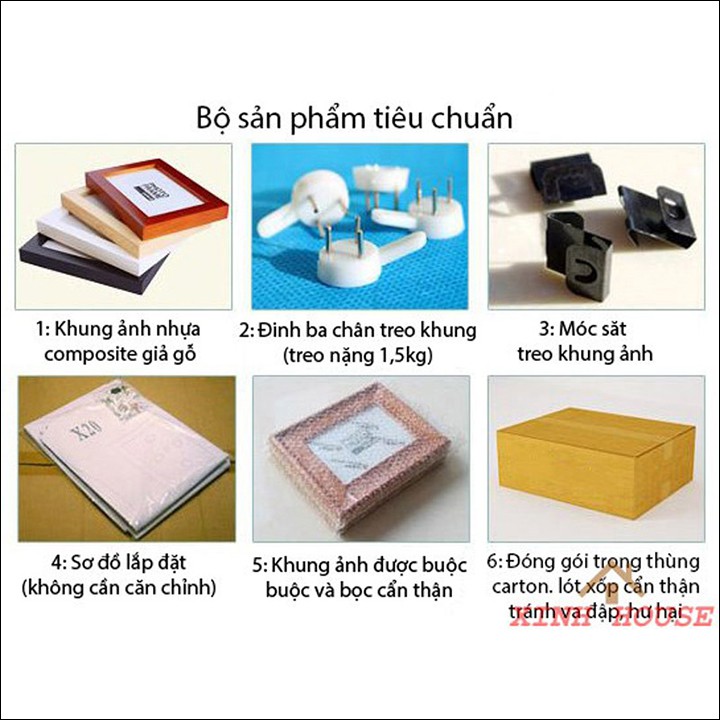 Khung Ảnh Treo Tường 9x13 cm - Bảo Hành Gãy, Vỡ - Hỗ Trợ In Hình