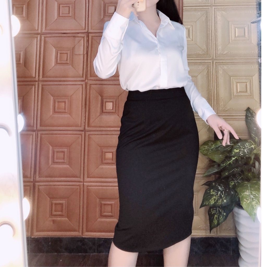 Chân Váy Bút Chì Công Sở Dáng Dài Co Giãn 4 Chiều - Chất Mango Cao Cấp | BigBuy360 - bigbuy360.vn