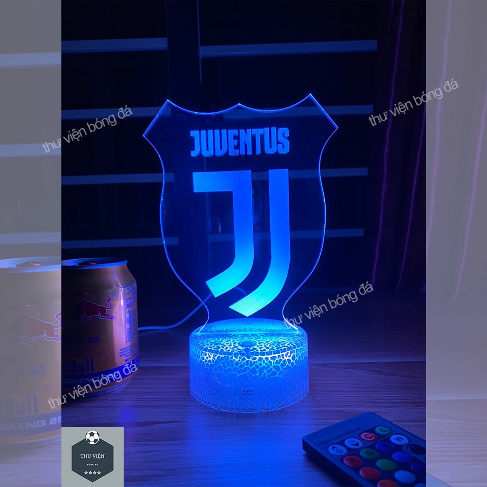 Đèn 3D Juventus, Đèn Ngủ Logo Áo Juventus Có Đế Pha Lê Kèm Điều Khiển Từ Xa – Đồ Bóng Đá
