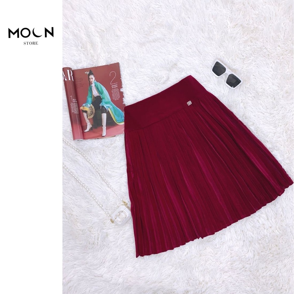 Áo khoác nhung nữ cổ vest phối đai eo thu đông BVE26 MOON STORE | BigBuy360 - bigbuy360.vn