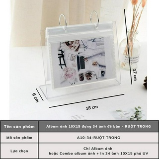 Combo album ảnh để bàn + in 34 ảnh 9x12, 10x15 theo yêu cầu trang trí bàn làm việc quà tặng ý nghĩa Tú Vy Studio