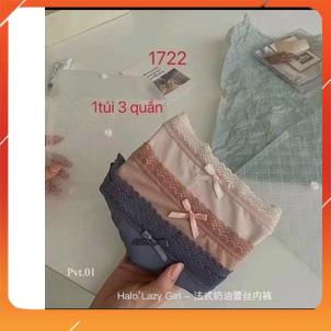 Set 3 chiếc quần lót lụa lạnh cao cấp đóng vỉ siêu nhẹ kháng khuẩn thông hơi không hằn lộ cạp Q9003