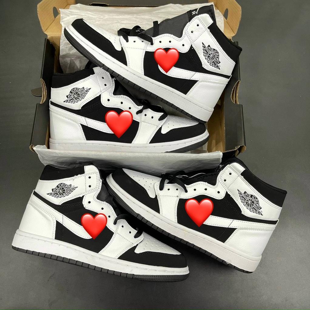 Giày Sneaker Jordan 1 High Trắng Đen , Giày Jordan panda cao cổ Thể Thao Nam Nữ Cao Cổ Full Phụ Kiện