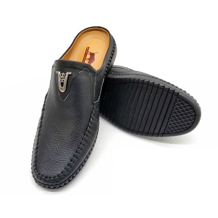 Giày sục nam da thật nguyên tấm cao cấp đế cao su khâu chỉ êm chân thiết kế kiểu giày sục thông minh dễ dàng sử dụng