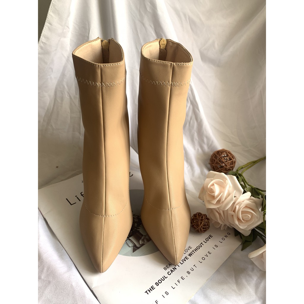 Giày boot nữ cổ cao gót mảnh cao cấp - Boot cao gót 8cm - Boot nữ da mềm gồm 3 màu - Boot cao cấp nữ - Linus LN228 | BigBuy360 - bigbuy360.vn