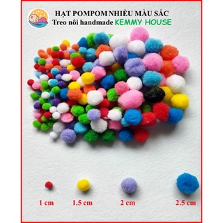 Hạt pom pom nhiều màu làm slime
