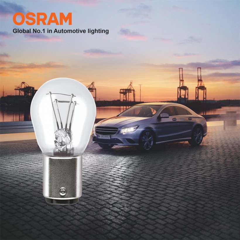 Combo 2 Bóng Đèn Sau 2 Tim OSRAM Original P21/5W 12V 21/5W (Chân Cao Thấp) - Nhập Khẩu Chính Hãng