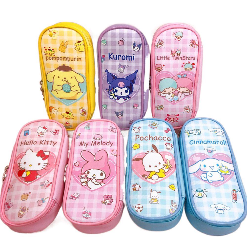 Túi Đựng Bút Chì Sức Chứa Lớn In Hình Kuromi KT Melody Cinnamoroll Dễ Thương
