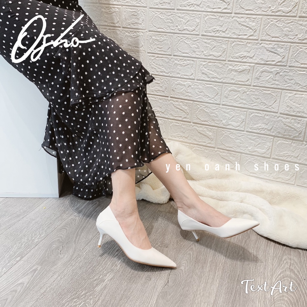 Giày Cao Gót Nữ Cao Cấp OSHO Thiết Kế Nâng Chân 5cm, Tôn Chân, Chất Da Thật Độ Đàn Hồi Cao 022-21