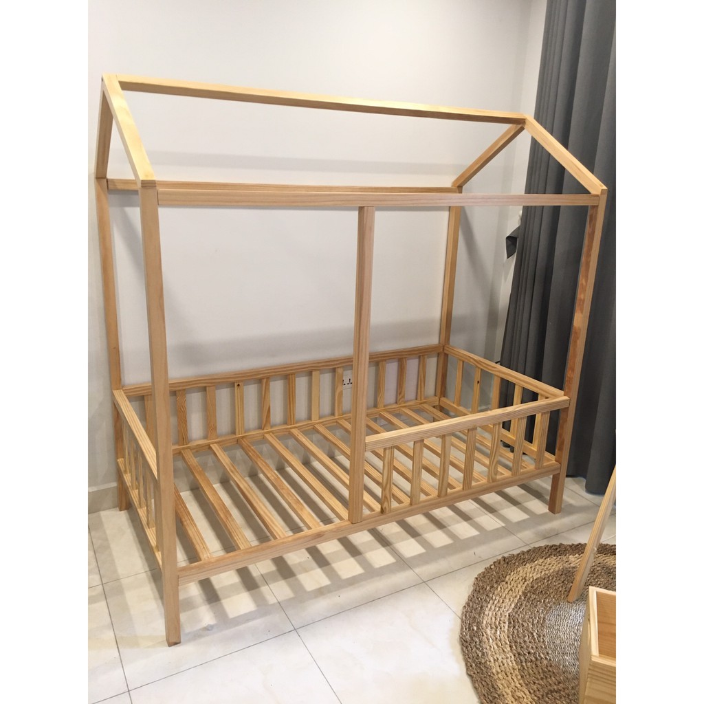 [HÀNG ĐẶT TRƯỚC] Giường Lều Trẻ Em Khung Gỗ Thông Đơn Giản Trang Trí Phòng Ngủ Cho Trẻ - bebewood | BigBuy360 - bigbuy360.vn