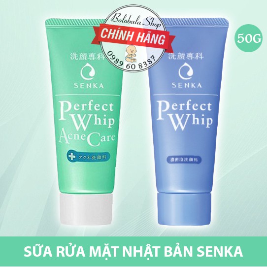 Sữa rửa mặt dành cho da mụn Senka Perfect Whip Acne Care 50g - hàng tặng