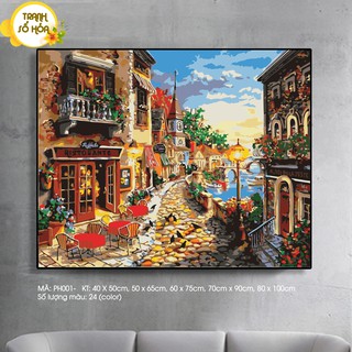 【HOT】CÓ SẴN💥 FREESHIP 💥 Tranh Tô Màu Số Hóa  Tranh Phố 💥 CAO CẤP 💥 Đã Căng Khung DIY