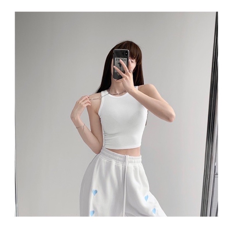 Combo 2 Áo Croptop Ba Lỗ Chất Thun Borzip Siêu ĐẸP YUMI BÁN SỈ