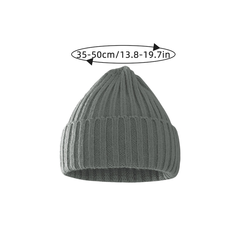 Mũ Beanie Dệt Kim Màu Trơn Mềm Mại Chống Gió Giữ Ấm Mùa Đông Cho Bé
