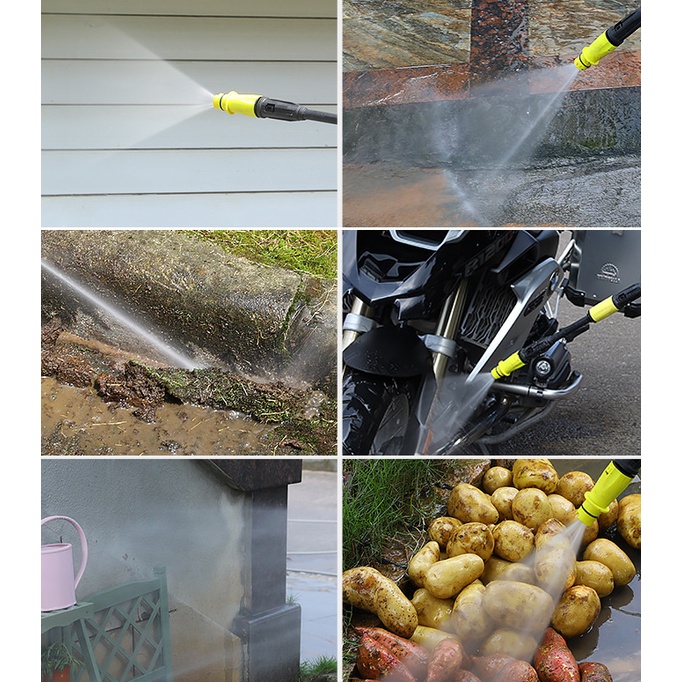 Máy rửa xe mini gia đình áp lực cao, chống giật cho ô tô xe máy công suất mạnh 2800W tưới cây, ống bơm nước